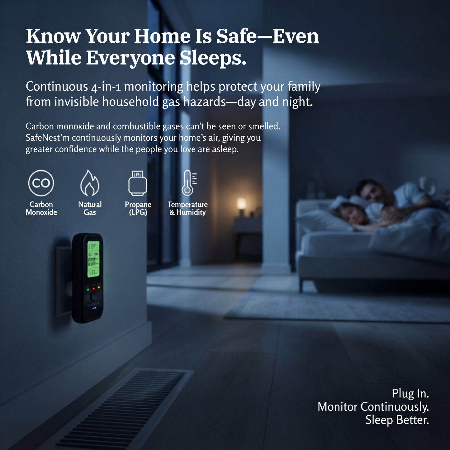 SafeNest™ 4 in 1 Gas Detector