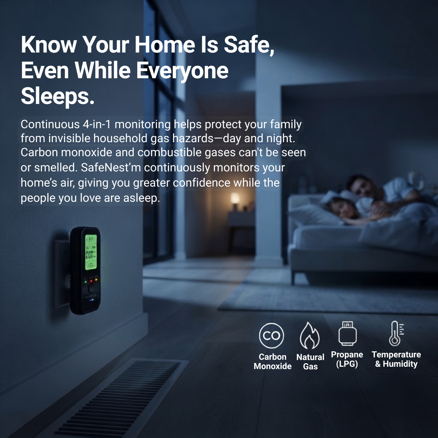SafeNest™ 4 in 1 Gas Detector